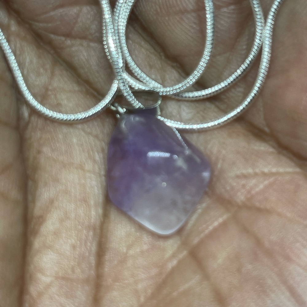 Amethyst Stone Genuine Necklace - Picture 3 of 4